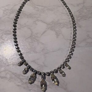 Elegant Silver Necklace with Crystal Accents
